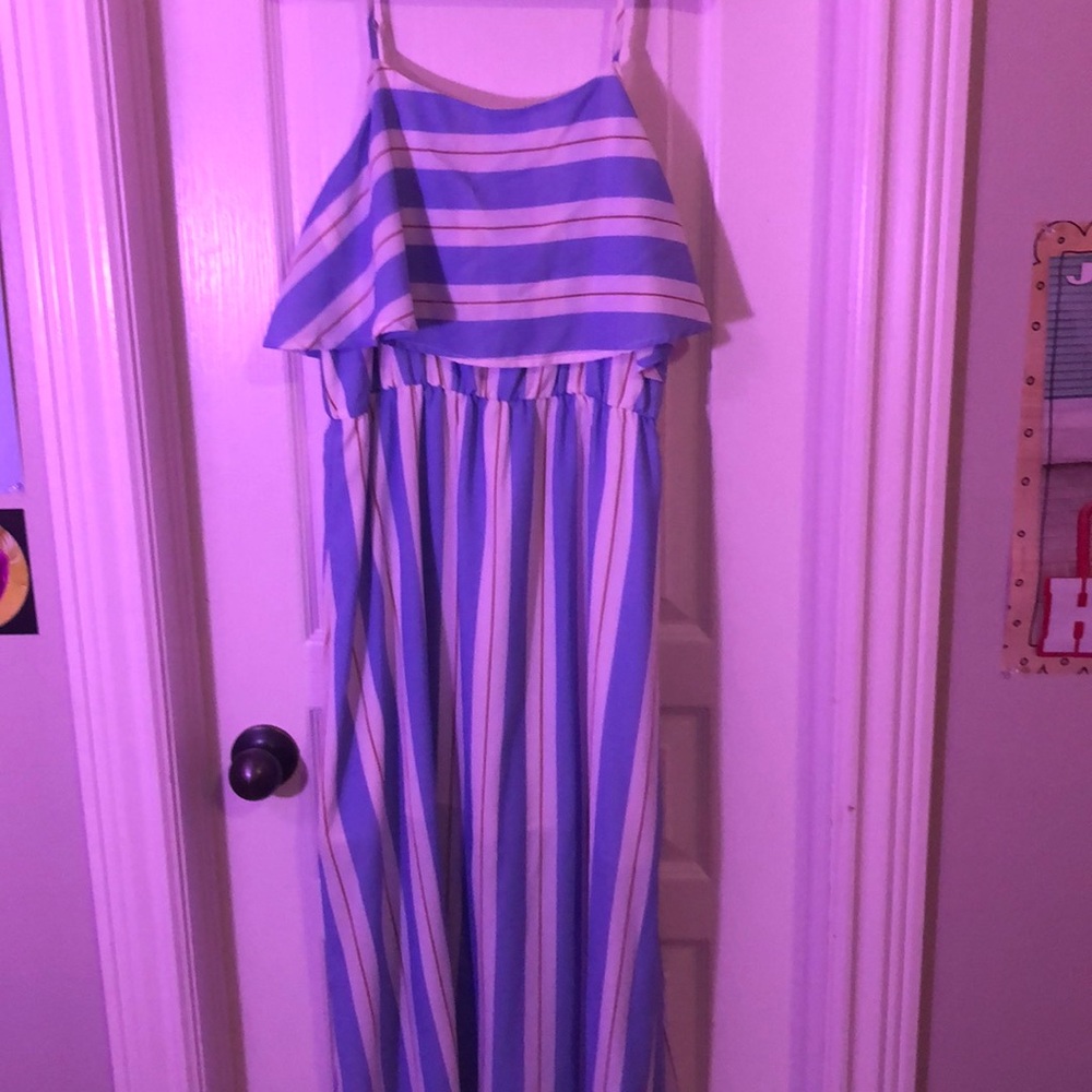 blue and white sundress